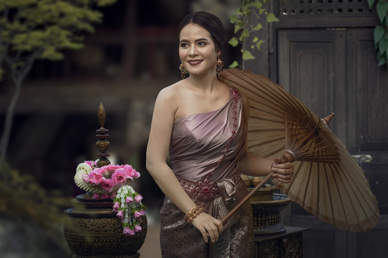 woman, traditional wear, thai